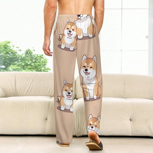 Cartoon Shiba Inu Dog Soft Pajama Pants Casual Lounge Pants Joggers Pj Bottoms with Pockets for Men Women2