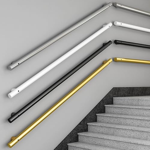 Rambarde d'escalier extérieure et intérieure blanche 180 cm avec support de sécurité durable - 8