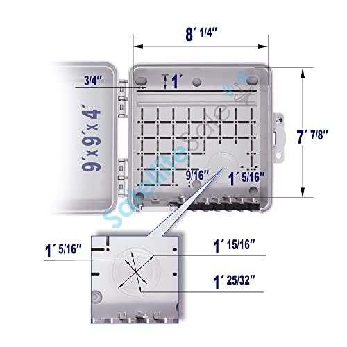Satellitesale Weatherproof Junction Box Heavy Duty Enclosure 9X9X4 Inches Uv-Rated Thermoplastic Alloy #TOP5