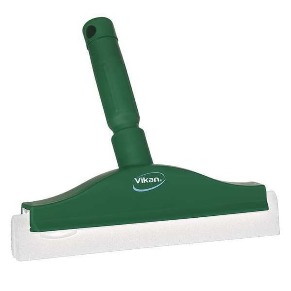 Vikan 77512 Foam Rubber Polypropylene Frame Bench Fixed Head Squeegee, 10", Green