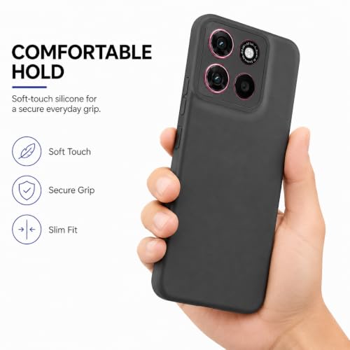 Image of FIRST MART Matte Silicone Back Cover for Motorola G Max - Black