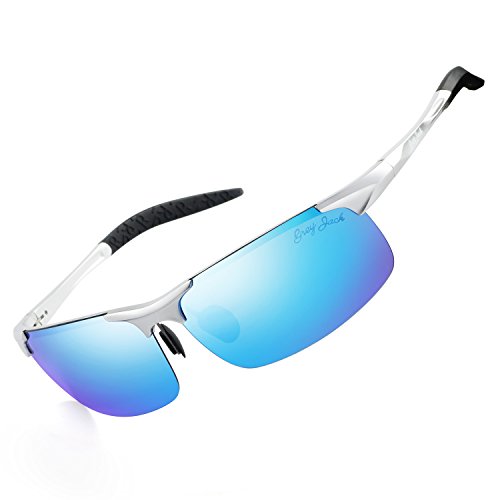 Image of grey jack Al-Mg Sports Polarized Sunglasses Classic Rectangle Half Frame Sun Glasses S8177