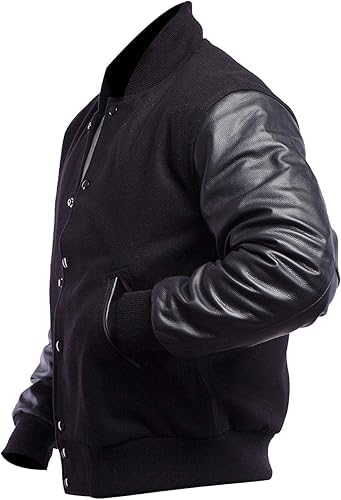 Image of Letterman Varsity Jackets for Men, Baseball Bomber Jackets, High School Letterman Jackets, Warm Wool Outerwear