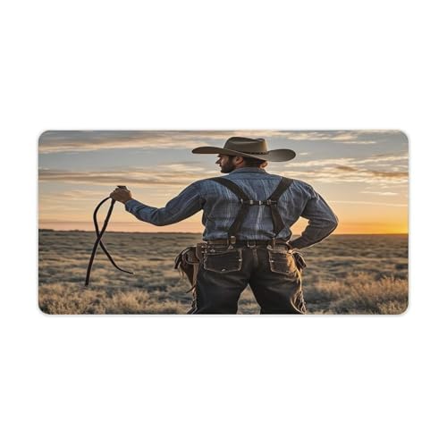 Sous-main de bureau Cowboy West 30,5x61 cm antidérapant en caoutchouc