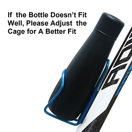 Alloy Aluminum Lightweight Bike Water Bottle Cages - 2 Pack Bicycle Holder Cages - Blue - Thumbnail 5