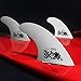 BPS Fiberglass Reinforced Surfboard Fins (3) + FCS Screw Hardware and Wax Comb! Glass Flex Thruster Surf Fin Set (FCS G5 M5 Style) Black - Tri Fin Thruster Set Surfboard fins (Link White)
