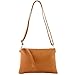 modamoda de - T186 - Pochette italiana in pelle con tracolla media, Colore:cammello