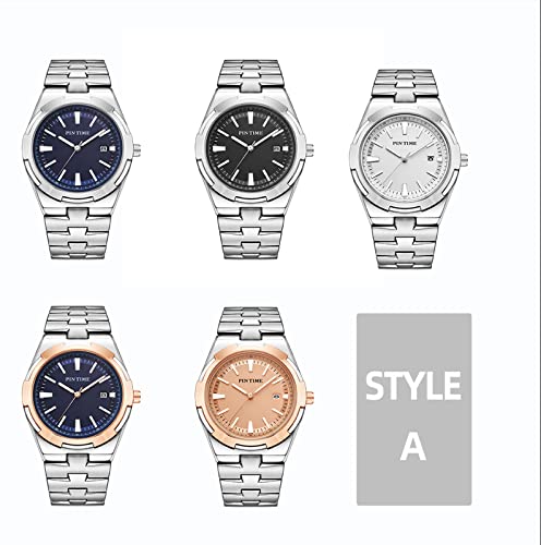 Drocuamgoya Men Fashion Quartz Analog Watch Stainless Steel Overseas Chronograph 41Mm Business Wrist Watch For Men Waterproof, Luminous, Auto Date, Mirror Polish (Silver White) #TOP5
