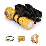 Spriak Linterna frontal LED recargable de 3.000 lúmenes para adultos, luz de casco duro con luz roja, imán, inclinación de 180°, 7 modos, linterna desmontable y diadema, al aire libre, emergencia, 1