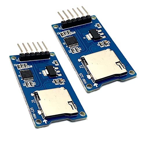 Kiro&Seeu 2pcs Micro SD Card Module Storage Board 6-pin TF Card Memory Adapter Reader Module SPI Interface Compatible with Ar-duino Raspberry Pi