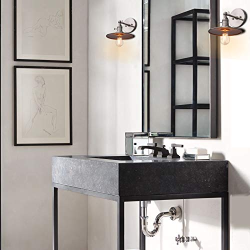 Phansthy-Vintage-Industrial-Sconces-Wall-Lighting-1-Light-Wall-Sconce-with-Switch-and-79-Metal-Shade-180-Degree-Adjustable-Wall-Lamp-for-Bedroom-Living-Room-Kitchen-Brushed Phansthy Vintage Industrial Sconces Wall Lighting 1 Light Wall Sconce with Switch and 79 Metal Shade 180 Degree Adjustable Wall Lamp for Bedroom Living Room Kitchen Brushed