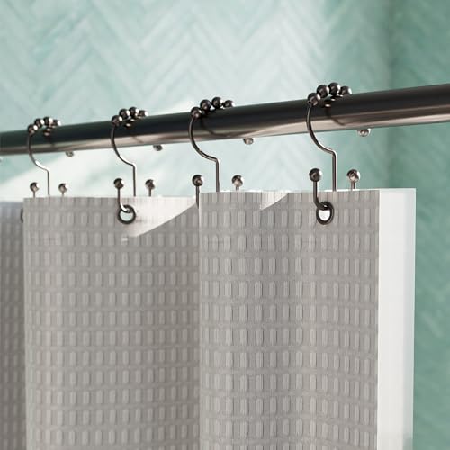 Zenna Home Metal Double Glide Shower Rings, Oil Rubbed Bronze – Set of 12 Heavy Duty, Rust-Resistant Shower Rings with Smooth Glide for Shower Curtains and Liners