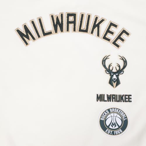 Pro Standard Womens NBA Milwaukee Bucks Retro Classics Crewneck Sweatshirt Eggshell/Black S by Pro Standard - Used condition - Image 4
