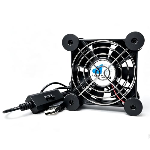 Image of 80mm USB Fan, USB Computer Fan with 3 Speeds Controller Small PC Cooling Fans for Case Server Receiver Router DVR Xbox Cooler, 2Pcs