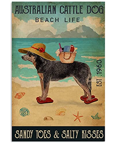 WZVZGZ Vintage Wall Metal Poster Beach Life Sandy Toes Australian ...