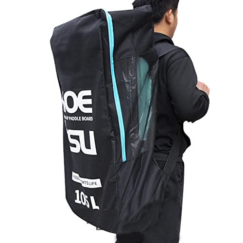 Qingchen Paddleboard-Reise-Rucksack-Tasche | Robust und langlebig mit 105 l Paddelbrettern großem Fassungsvermögen für Erwachsene Aufblasbares Stand Up Paddle Board, perfekt 320/380/420, Schwarz Cover