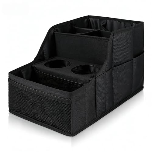 LLPHOACI Car Seat Organizer Backseat and Passenger Seat Organizer with 9 Compartments 2 Cup Holders Car Organizer Front Seat Storage for Travel...