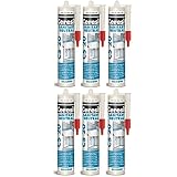 Ceresit CS 20 Sanitär neutral in Kartusche, schimmelresistentes und wasserfestes Silikon zum Abdichten in Bad und Küche, Fugenweiß für sanitäre Bereiche, 6 x 280ml weiß
