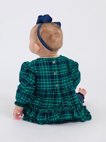 RuffleButts Baby Girls Woven Long Sleeve Bubble Romper with Snaps4