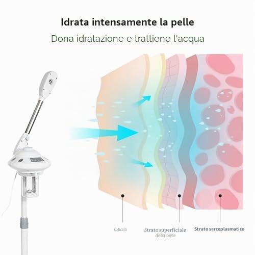 Vaporizzatore Viso con Ozono, Pulitore a Vapore Multifunzione per Sauna e Bellezza – Dispositivo Cura Viso con Sanificazione