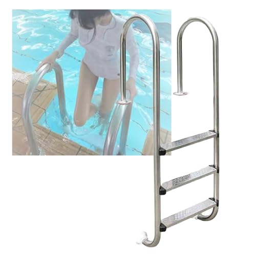 Escalera para piscina de acero inoxidable 3 peldaños miniatura 1