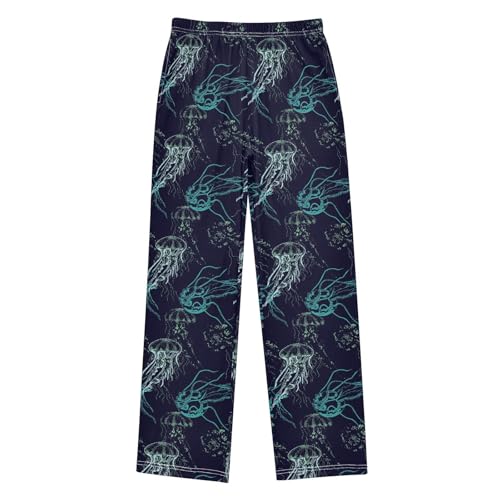 ZZXXB Abstract Jellyfish Boys Long Pants Soft Trousers Elastic Waist Kids Lounge Bottoms with Pockets S-XL