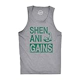 Crazy Dog T-Shirts Mens Shenani-Gains Funny Lifting Workout Irish Sleeveless Fitness Tank Top