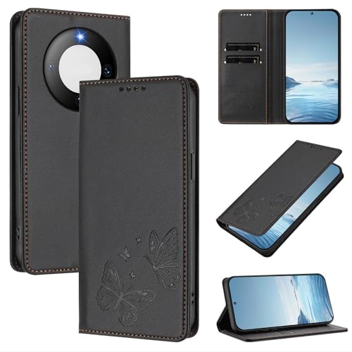 �X�}�z�P�[�X �Ή��@�� for Huawei Mate 60 Pro/Mate 60 Pro Plus �yRFID�u���b�N�z�y�J�[�h�z���_�[�t�����z �}�O�l�b�g�J�� �X�^���h�@�\�t���zBrown