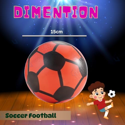 Image of Graphene 16cm Football for Kids Soft Squeeze PVC Foam Sponge Jumping Bouncy Soccer Ball Light Weight Nontoxic Rubber Beach Valley Ball No Air Needed Pool Party Toys Outdoor Indoor Playball