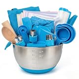 53-teiliges Kinder Backset & Küchenset mit Kochmütze, Kochschürze, Blau