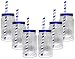 Produktbild 6 x Absolut Glas Gläser Jar Strohhalm Acryl mit Deckel Gastro Bar Deko NEU