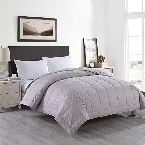 Cotton Loft Cottonloft Soft And Warm All Natural Breathable Hypoallergenic Cotton Blanket, Twin, Grey #TOP1