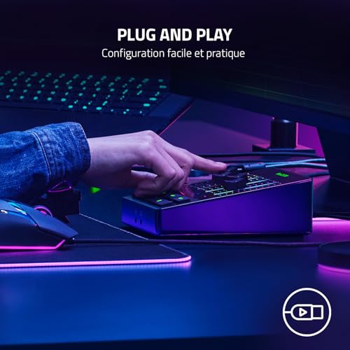Razer Mixeur Audio (Mixeur Audio analogique, Interface à 4 canaux avec Boutons de contrôle du Volume, Entrée XLR avec préampli, Plug and Play) RZ19-03860100-R3M1