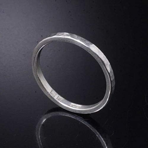 [龍頭] シルバー 950 丸 鎚目 リング 指輪 2mm幅 メンズ 1号～27号