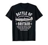 909 Apparel Battle of Britain Avión de Caza Spitfire | Winston Churchill Camiseta Unisex Adulto Sólido Negra Manga Larga T-Shirt Vintage Aviación Historia Regalo Fans Coleccionistas
