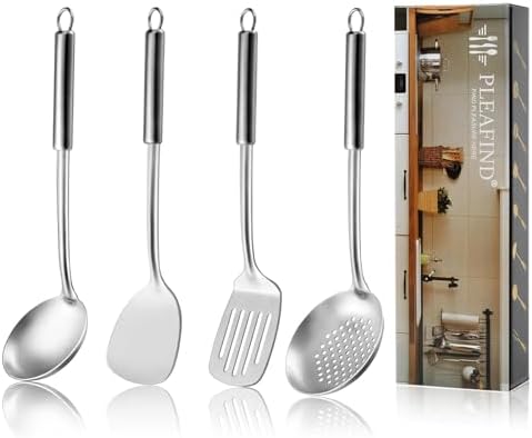 4P set utensilios de cocina, set acero inoxidable, utensilios de ...