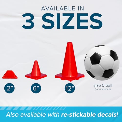LVL10 Pro Training Cones - 6\" Soccer Training Cones for Sports - for Basketball, Football, Basketball and Agility Drills - Soccer Field Markers That Won\'t Crack, Slide or Fly - Thumbnail 7