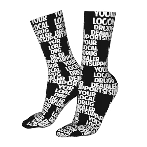 Support Your Local Drug Dealer Air Cushioned Running Socks Breathable Round Neck Socks3