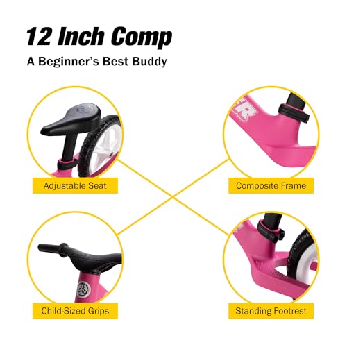 Image of Strider 12 Comp Bike- No Pedal Balance Bicycle for Kids 1 to 3 Years -Easy Assembly, Tool-Free Adjustments