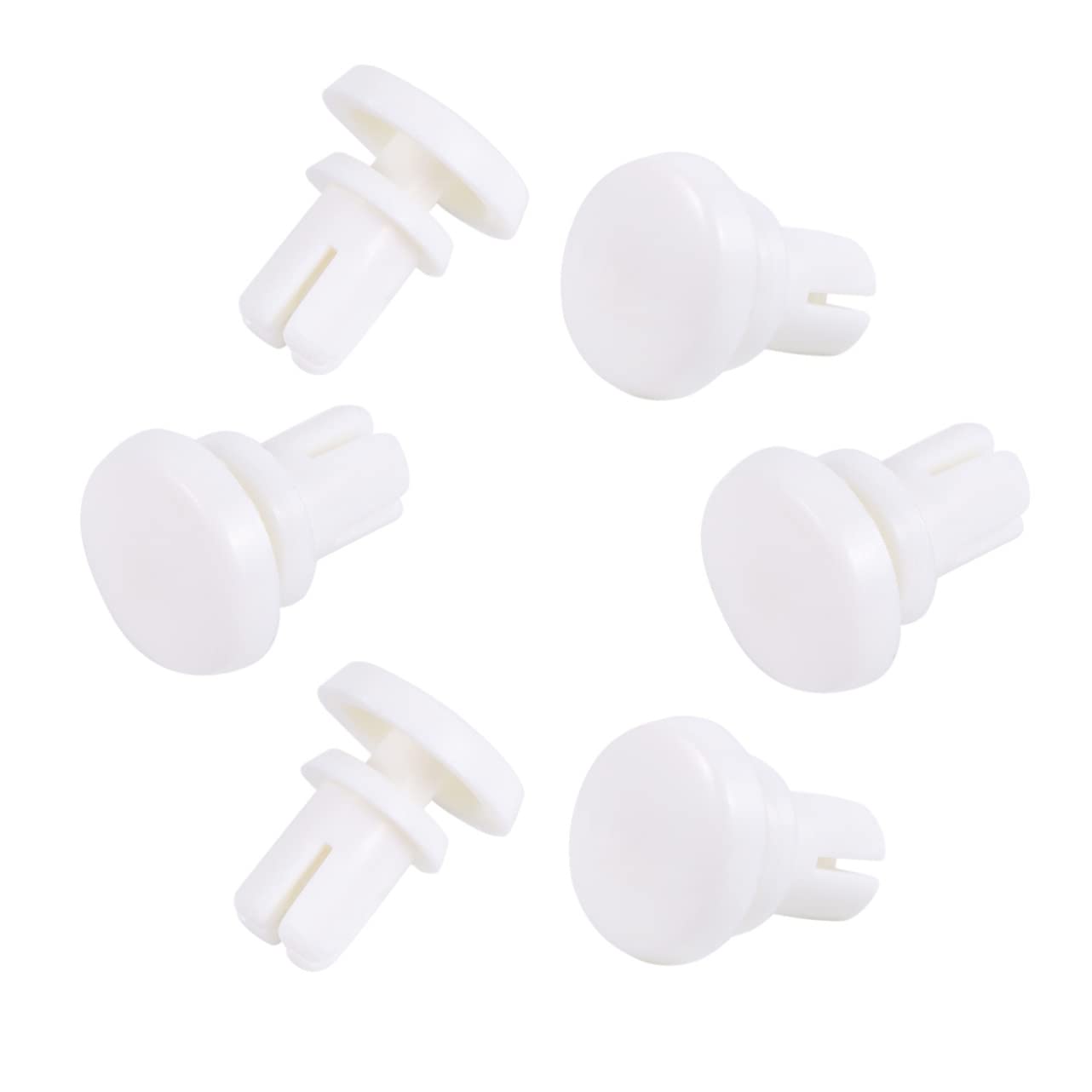 100 clips de plástico tipo remache expansión blancos miniatura 1