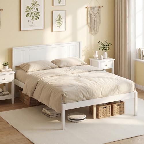 Giantex Full Size Wood Platform Bed Frame with Headboard