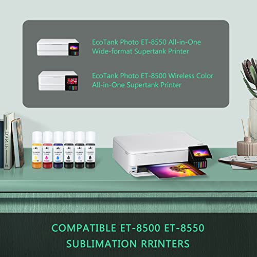 MERRYWORK Tinta de Sublimação L&C para Impressoras Supertank de Grande Formato Epson 8550 8500, Tran