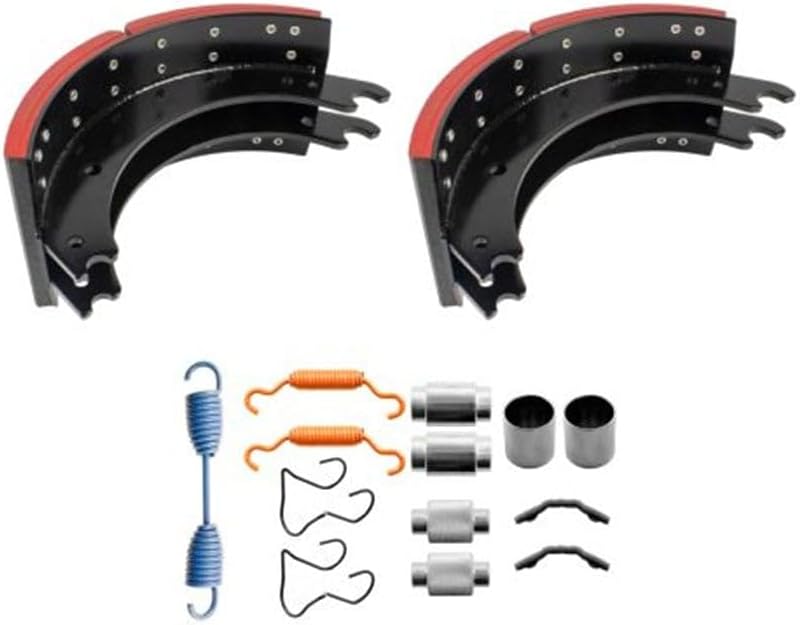 Mytee Products 4 Pack Drum Brake Shoe Box Kit w/ 2 Lined Brake Shoe and 1 Brake Repair Kit Replaces 4707Q, Haldex 4707, GG4707QG, Freightliner ABP MK4707Q 23STAN,