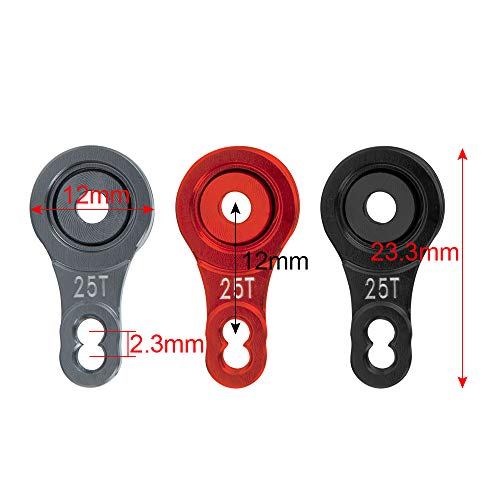 Que-T Aluminum Alloy 25T Steering Servo Arm Horn For 1/10 Rc Trx-4 Crawler Car Upgrade (Titanium) #TOP1