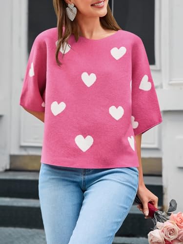 Image of Cicy Bell Womens Half Sleeve Sweaters Oversized Boat Neck Knitted Pullover Sweater Trendy Casual Loose Fit Fall Tops