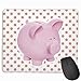 Produktbild Pink Piggy Bank Dots Non-Slip Unique Designs Mouse Pad Black Cloth Rectangle Mousepad Art Natural Rubber Mouse Mat with Stitched Edges 9.811.8 Inch