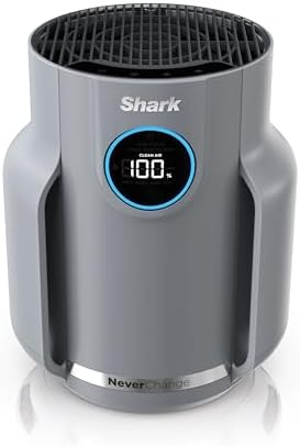 Shark Air Purifier for Home, NeverChange Compact Pro, for Bedroom, Nursery, Home Office, Dorm, HEPA-Exceeding Filter, Captures Pollutants, Pet Dander, Dust, Odor, Smoke, and More, HP071BRN, Winter Fog