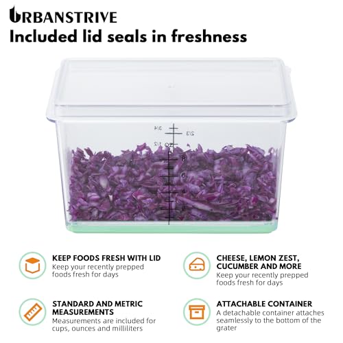 image for Urbanstrive Cheese Grater With Container, Professional Cheese Grater w