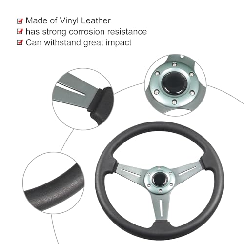 350mm/13.8”Sport Steering Wheel Aluminum Alloy Titanium Spokes Drift Simulation Racing Game Steering Wheel Universal by YEHICY - Image 5