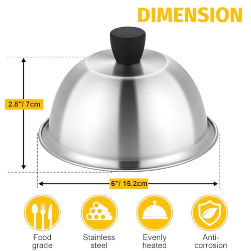 Kit 4 domos de acero inoxidable para parrilla 6 pulgadas miniatura 2